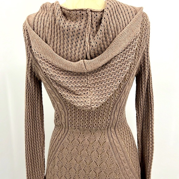 NWT’S Bellini Heather Mocha Long Hood Waterfall Cardigan SZ S - Picture 6 of 9